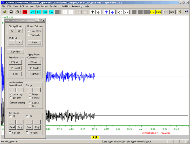 2D Processing dialog.