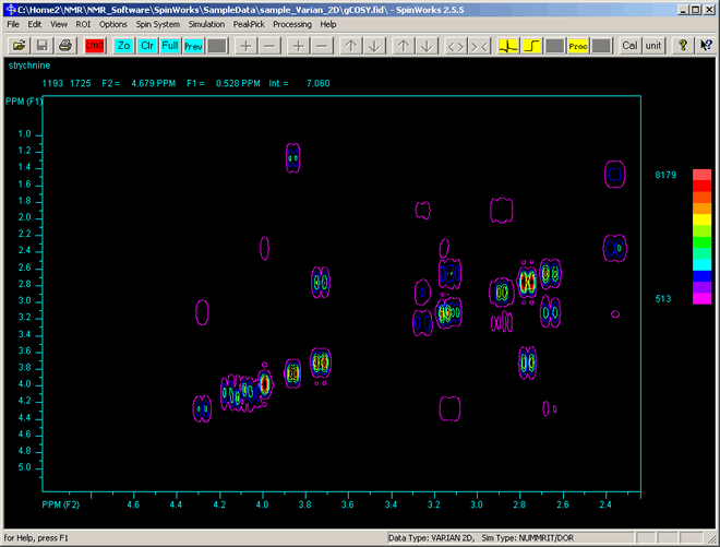 2D Spectrum Zoomed-In.
