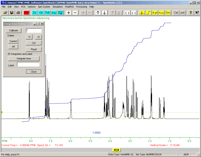Integration of NMR Spectrum.