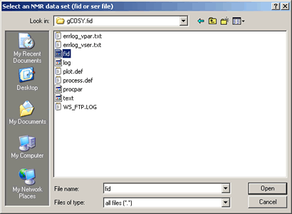 Open 2D file dialogue